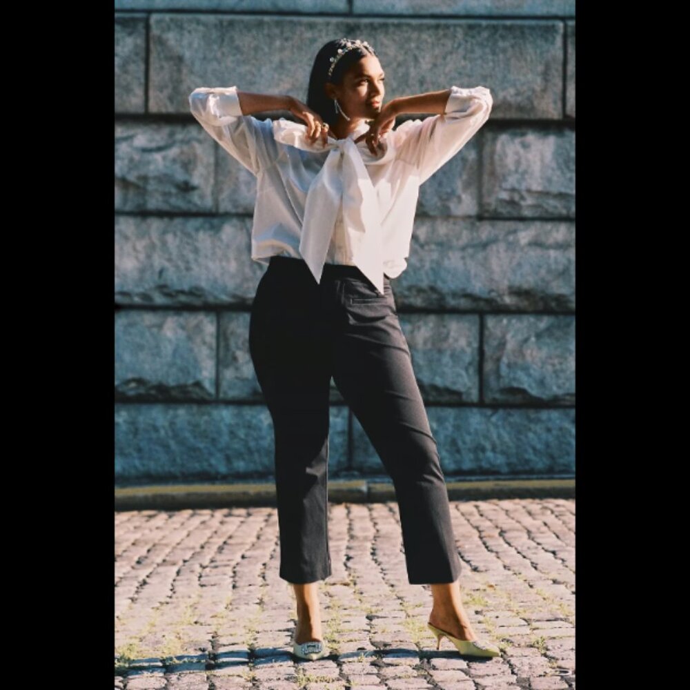 Maeve The Essential Slim Kick Flare Pants Black Size 24W Plus NWT $130